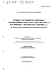 Конкурентный потенциал монопрофильного регионального производственного комплекса (На примере единого муниципального образования г. Норильск)  Пустынникова Екатерина Васильевна Конкурентный потенциал монопрофильного регионального производственного комплекса (На примере единого муниципального образования г. Норильск)