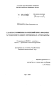 Характер сопряжения накоплений цинка и кадмия растениями в условиях фитоценоза и агрокультуры Плеханова Вера Александровна Характер сопряжения накоплений цинка и кадмия растениями в условиях фитоценоза и агрокультуры
