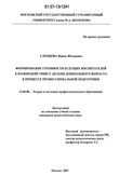 Формирование готовности будущих воспитателей к взаимодействию с детьми дошкольного возраста в процессе профессиональной подготовки Слепцова Ирина Федоровна Формирование готовности будущих воспитателей к взаимодействию с детьми дошкольного возраста в процессе профессиональной подготовки
