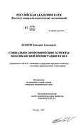 Социально-экономические аспекты мексиканской иммиграции в США Бобков, Дмитрий Алексеевич Социально-экономические аспекты мексиканской иммиграции в США